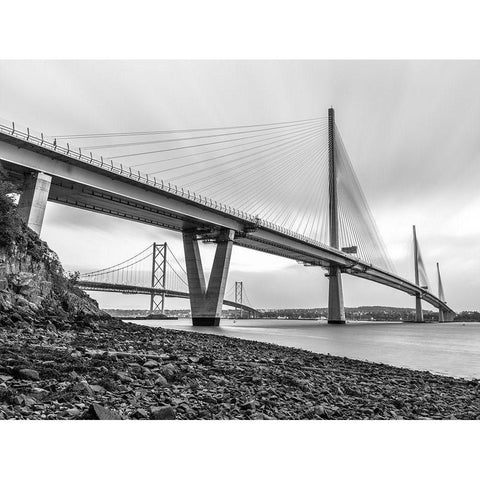 Queensferry Crossing, Scotland Black Modern Wood Framed Art Print by Frank, Assaf
