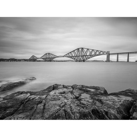 Forth Rail Bridge, Scotland Black Modern Wood Framed Art Print with Double Matting by Frank, Assaf