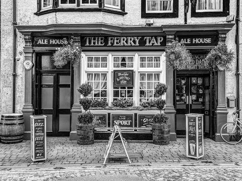 Cafe in South Queensferry White Modern Wood Framed Art Print with Double Matting by Frank, Assaf