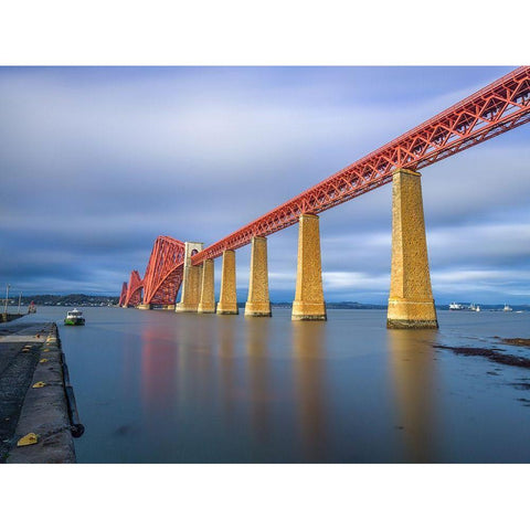 Forth Rail Bridge, Scotland Black Modern Wood Framed Art Print with Double Matting by Frank, Assaf