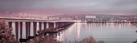 Tay Road Bridge over river Tay, Dundee, Scotland,FTBR 1858 Black Ornate Wood Framed Art Print with Double Matting by Frank, Assaf