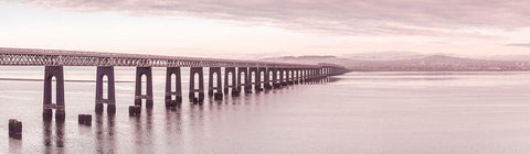Tay Rail Bridge, Dundee, Scotland,FTBR 1856 Black Ornate Wood Framed Art Print with Double Matting by Frank, Assaf