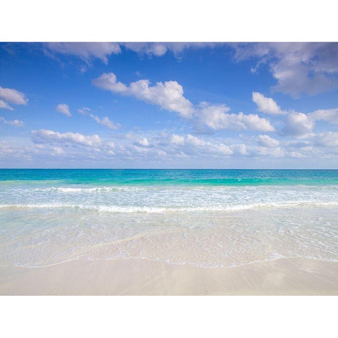 Cancun beach-Mexico White Modern Wood Framed Art Print by Frank, Assaf