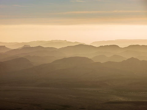 Ramon Crater-Negev-Israel Black Ornate Wood Framed Art Print with Double Matting by Frank, Assaf