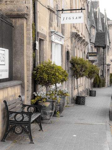 Old buildings in Tetbury town-Cotswolds White Modern Wood Framed Art Print with Double Matting by Frank, Assaf