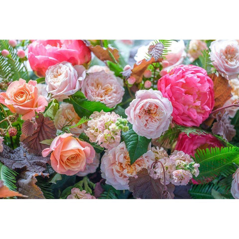 Mixed flowers Gold Ornate Wood Framed Art Print with Double Matting by Frank, Assaf