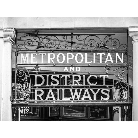 Metropolitan and district railways Black Modern Wood Framed Art Print with Double Matting by Frank, Assaf