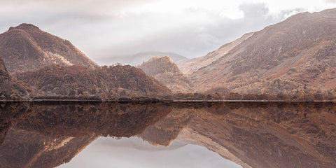 Sun Rays on Castle Crag White Modern Wood Framed Art Print with Double Matting by Frank, Assaf