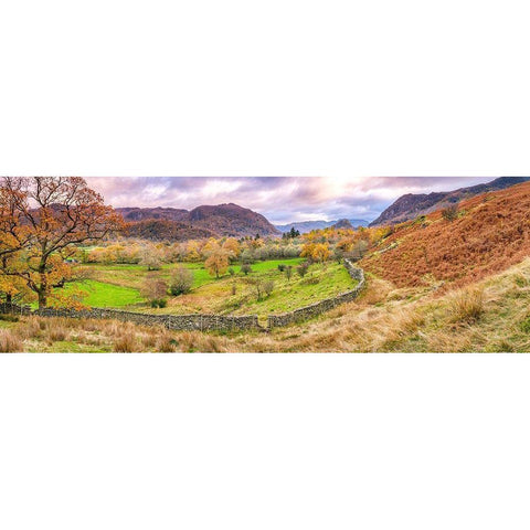 Panorama of lake district Black Modern Wood Framed Art Print by Frank, Assaf