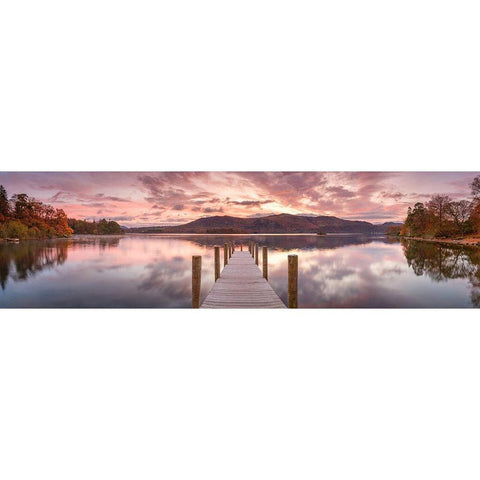 Derwentwater pier Black Modern Wood Framed Art Print by Frank, Assaf