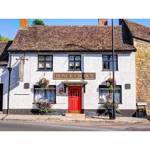 Old pub in Malmesbury Black Modern Wood Framed Art Print by Frank, Assaf