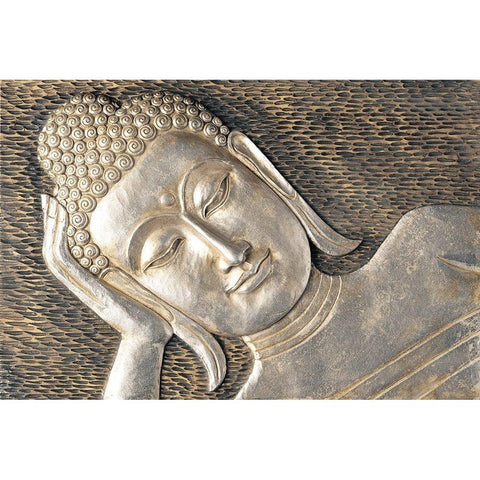 Sleeping Buddha Black Modern Wood Framed Art Print with Double Matting by Frank, Assaf