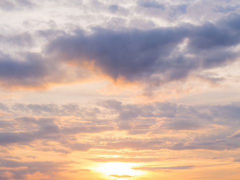 Beautiful sunset sky White Modern Wood Framed Art Print with Double Matting by Frank, Assaf