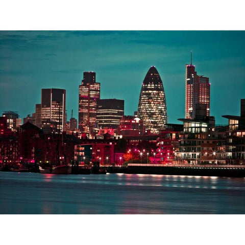AF20110711 London 042C01 Black Modern Wood Framed Art Print with Double Matting by Frank, Assaf