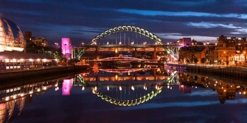 AF20120826 Newcastle 008-EditC01 Black Ornate Wood Framed Art Print with Double Matting by Frank, Assaf