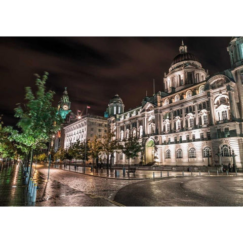 AF20120930 Liverpool 254 Black Modern Wood Framed Art Print with Double Matting by Frank, Assaf