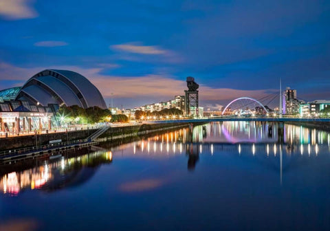 AF20121004 Glasgow 228X4 Black Ornate Wood Framed Art Print with Double Matting by Frank, Assaf