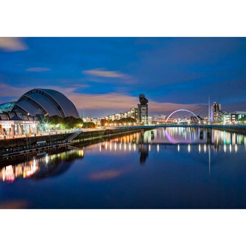 AF20121004 Glasgow 228X4 Black Modern Wood Framed Art Print with Double Matting by Frank, Assaf