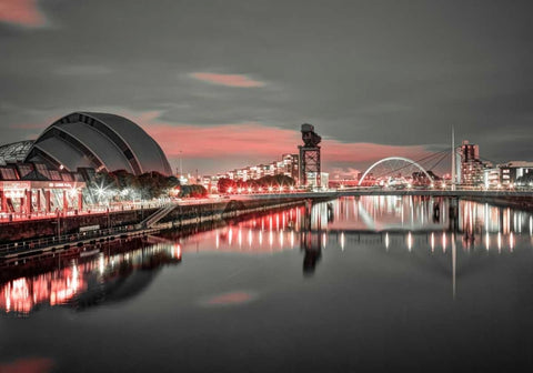 AF20121004 Glasgow 228X4C01 Black Ornate Wood Framed Art Print with Double Matting by Frank, Assaf
