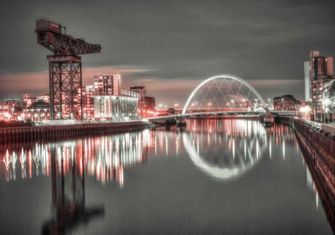 AF20121004 Glasgow 230XC02 White Modern Wood Framed Art Print with Double Matting by Frank, Assaf