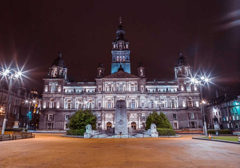 AF20121004 Glasgow 264C05 Black Ornate Wood Framed Art Print with Double Matting by Frank, Assaf