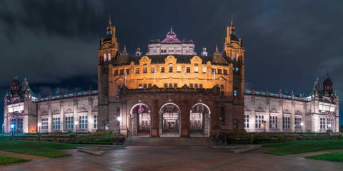 AF20121004 Glasgow 248PC07 White Modern Wood Framed Art Print with Double Matting by Frank, Assaf