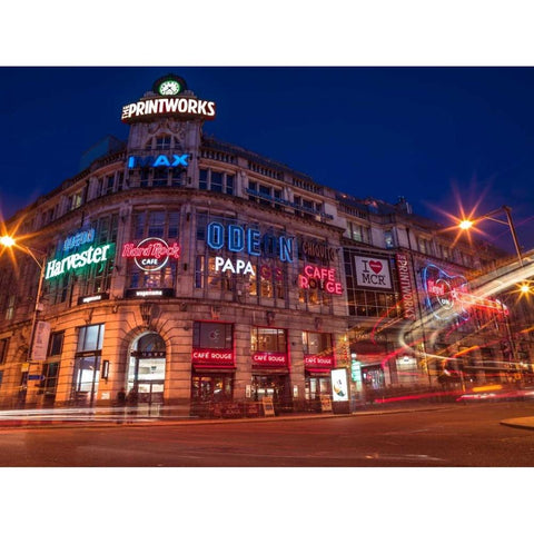 AF20120929 Manchester 106 Black Modern Wood Framed Art Print with Double Matting by Frank, Assaf