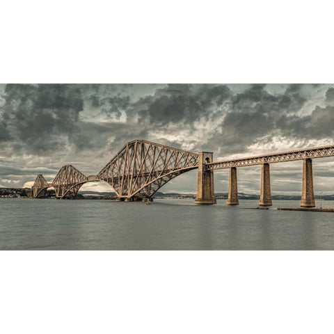 AF20121003 Forth Bridge 073XC07 Gold Ornate Wood Framed Art Print with Double Matting by Frank, Assaf