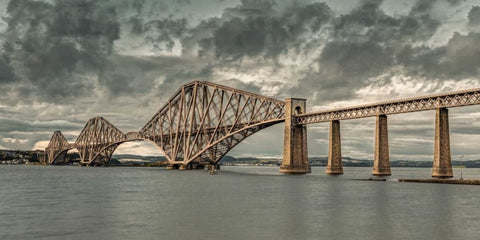 AF20121003 Forth Bridge 073XC07 White Modern Wood Framed Art Print with Double Matting by Frank, Assaf