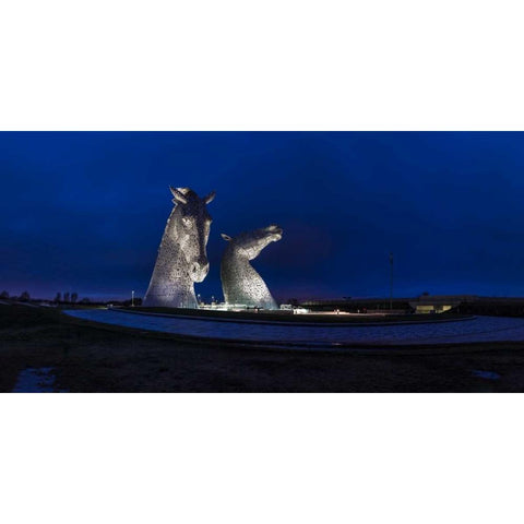 AF20150306 The Kelpies 1287P Black Modern Wood Framed Art Print with Double Matting by Frank, Assaf