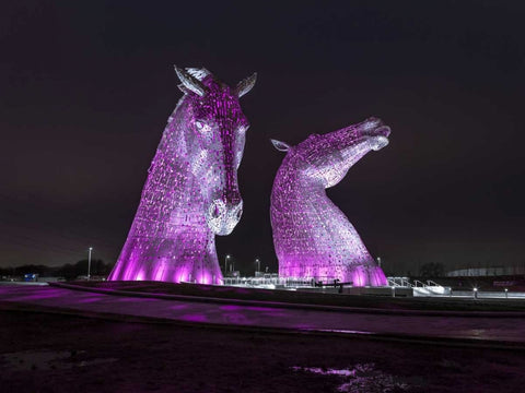 AF20150306 The Kelpies 1310C02 Black Ornate Wood Framed Art Print with Double Matting by Frank, Assaf