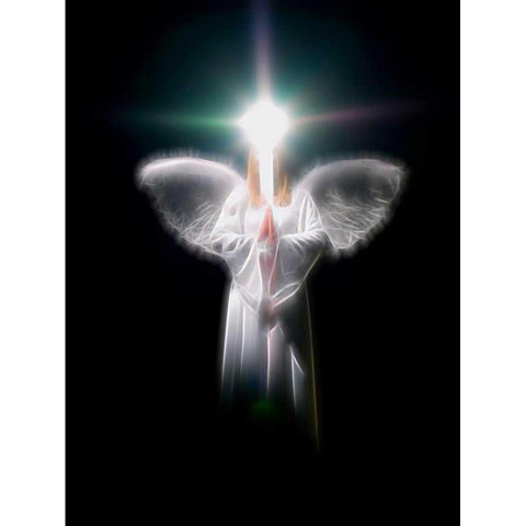 FTBR 1701 Angel White Modern Wood Framed Art Print by Frank, Assaf