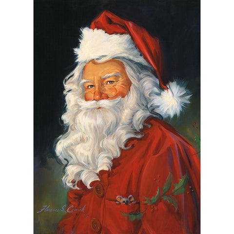 Santa Claus White Modern Wood Framed Art Print by Comish, Susan