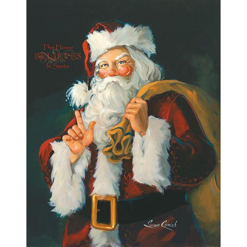 This House Believes Black Modern Wood Framed Art Print by Comish, Susan