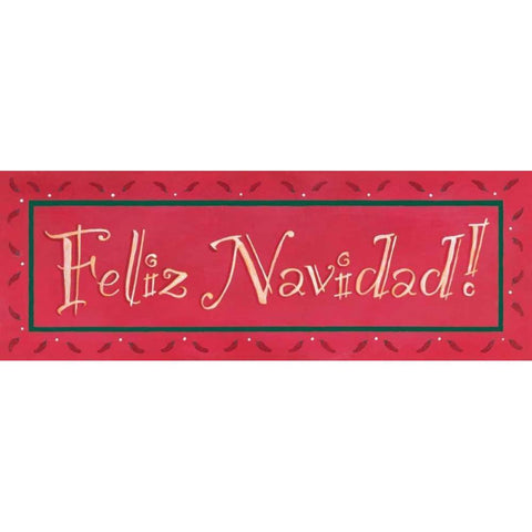 Feliz Navidad Black Modern Wood Framed Art Print with Double Matting by Marrott, Stephanie