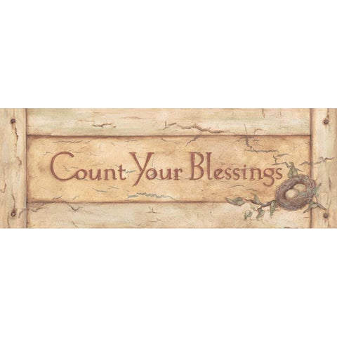 Count Your Blessings White Modern Wood Framed Art Print by Marrott, Stephanie