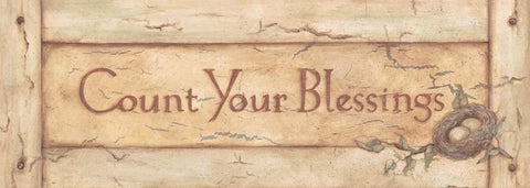 Count Your Blessings Black Ornate Wood Framed Art Print with Double Matting by Marrott, Stephanie