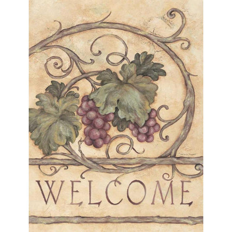 Welcome Black Modern Wood Framed Art Print with Double Matting by Marrott, Stephanie