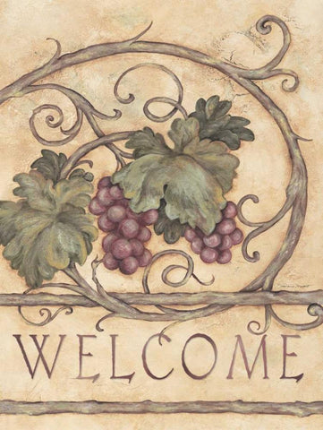 Welcome White Modern Wood Framed Art Print with Double Matting by Marrott, Stephanie