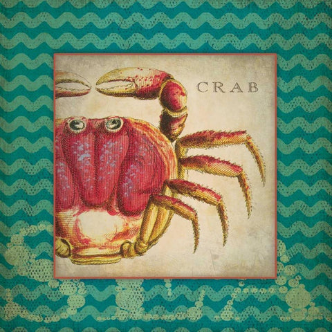 Crab Gold Ornate Wood Framed Art Print with Double Matting by Marrott, Stephanie