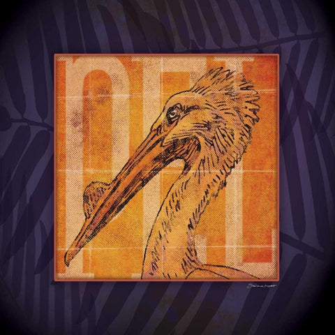 Pelican White Modern Wood Framed Art Print by Marrott, Stephanie