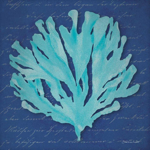 Blue Coral White Modern Wood Framed Art Print by Marrott, Stephanie