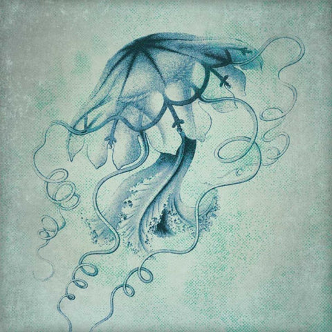 Jelly Fish III Black Ornate Wood Framed Art Print with Double Matting by Marrott, Stephanie