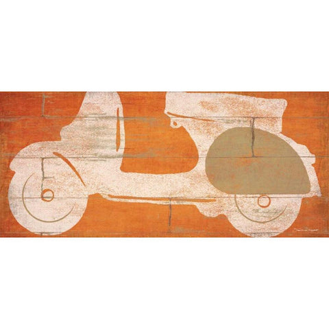 Scooter White Modern Wood Framed Art Print by Marrott, Stephanie