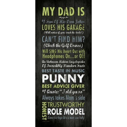 Punny Dad White Modern Wood Framed Art Print by Marrott, Stephanie