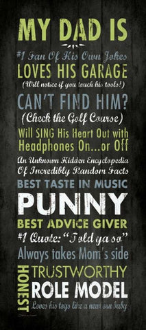 Punny Dad Black Ornate Wood Framed Art Print with Double Matting by Marrott, Stephanie