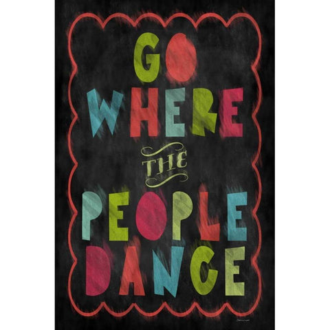 People Dance Black Modern Wood Framed Art Print with Double Matting by Marrott, Stephanie