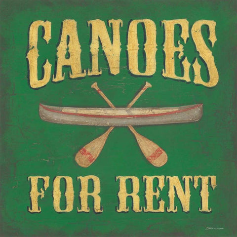 Canoes For Rent Gold Ornate Wood Framed Art Print with Double Matting by Marrott, Stephanie