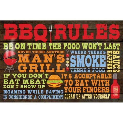 BBQ Black Modern Wood Framed Art Print with Double Matting by Marrott, Stephanie