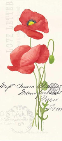 Poppy I Black Ornate Wood Framed Art Print with Double Matting by Marrott, Stephanie